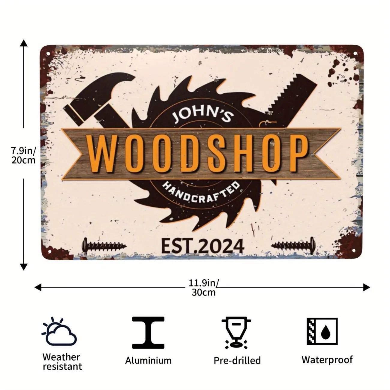 Woodworking Carpenter - Panneau personnalisé pour menuisier en bois,